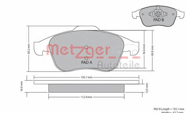 Metzger 1170409 Гальмівні колодки, комплект 1170409: Купити в Україні - Добра ціна на EXIST.UA!