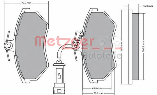 Metzger 1170623 Гальмівні колодки, комплект 1170623: Купити в Україні - Добра ціна на EXIST.UA!