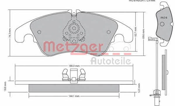 Metzger 1170127 Гальмівні колодки, комплект 1170127: Купити в Україні - Добра ціна на EXIST.UA!