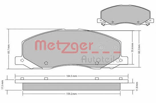 Metzger 1170468 Гальмівні колодки, комплект 1170468: Приваблива ціна - Купити в Україні на EXIST.UA!