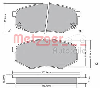 Metzger 1170524 Гальмівні колодки, комплект 1170524: Купити в Україні - Добра ціна на EXIST.UA!