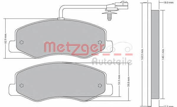 Metzger 1170595 Гальмівні колодки, комплект 1170595: Купити в Україні - Добра ціна на EXIST.UA!