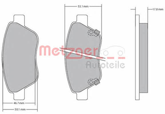 Metzger 1170057 Гальмівні колодки, комплект 1170057: Купити в Україні - Добра ціна на EXIST.UA!