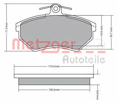 1170095 Metzger Тормозные колодки дисковые, комплект