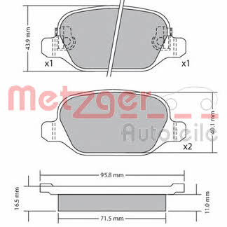 Metzger 1170680 Гальмівні колодки, комплект 1170680: Купити в Україні - Добра ціна на EXIST.UA!