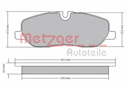 Metzger 1170668 Гальмівні колодки, комплект 1170668: Приваблива ціна - Купити в Україні на EXIST.UA!