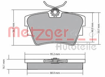 Metzger 1170067 Гальмівні колодки, комплект 1170067: Купити в Україні - Добра ціна на EXIST.UA!