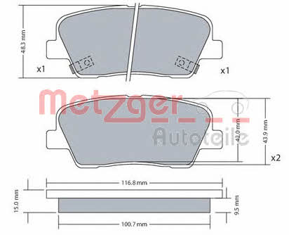 Metzger 1170687 Гальмівні колодки, комплект 1170687: Купити в Україні - Добра ціна на EXIST.UA!