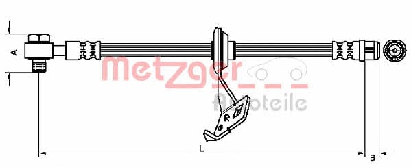 4116207 Metzger Тормозной шланг