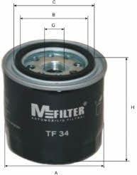 M-Filter TF 34 Фільтр масляний TF34: Купити в Україні - Добра ціна на EXIST.UA!