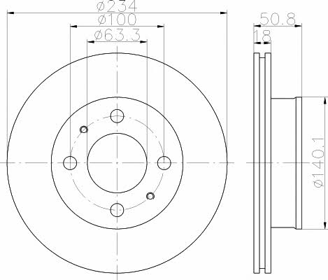 Mintex MDC1722 Диск гальмівний передній вентильований MDC1722: Купити в Україні - Добра ціна на EXIST.UA!