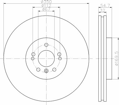 Mintex MDC2067 Диск гальмівний передній вентильований MDC2067: Купити в Україні - Добра ціна на EXIST.UA!