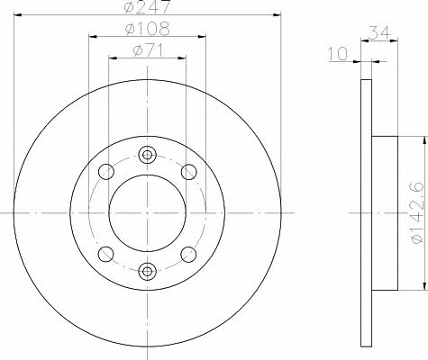 Mintex MDC699 Диск гальмівний задній невентильований MDC699: Приваблива ціна - Купити в Україні на EXIST.UA!