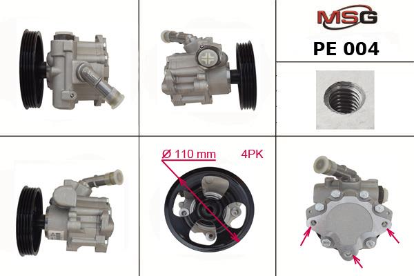 MSG PE004 Насос гідропідсилювача керма PE004: Купити в Україні - Добра ціна на EXIST.UA!