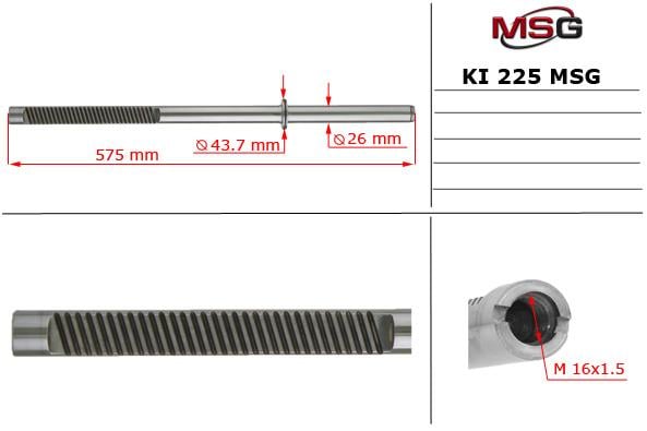 MSG KI225C Шток рейки рульової KI225C: Купити в Україні - Добра ціна на EXIST.UA!