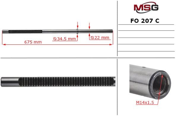 Ремкомплекты рулевых механизмов Мазда: FO207C MSG Шток рейки рулевой