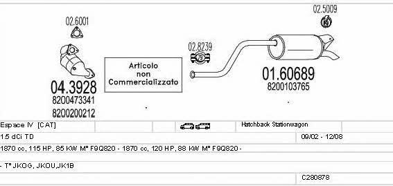 Mts C280878023987 Система випуску відпрацьованих газів C280878023987: Купити в Україні - Добра ціна на EXIST.UA!
