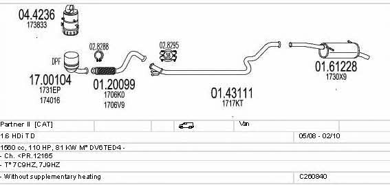  C260840025687 Система випуску відпрацьованих газів C260840025687: Купити в Україні - Добра ціна на EXIST.UA!