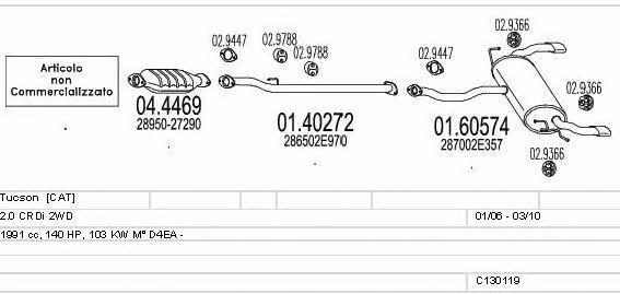 Mts C130119024045 Система выпуска отработаных газов C130119024045: Купить в Украине - Отличная цена на EXIST.UA! C130119024045 Mts Система выпуска отработаных газов