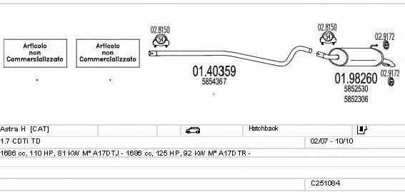 Mts C251084022951 Система випуску відпрацьованих газів C251084022951: Приваблива ціна - Купити в Україні на EXIST.UA!