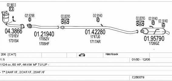 C260079005956 Mts Система випуску відпрацьованих газів