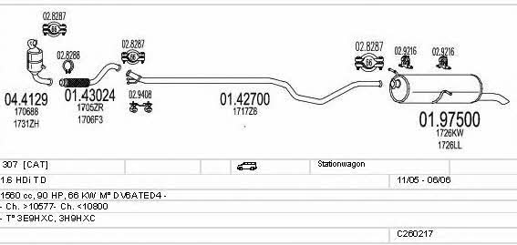 Mts C260217006116 Система выпуска отработаных газов C260217006116: Купить в Украине - Отличная цена на EXIST.UA! C260217006116 Mts Система выпуска отработаных газов