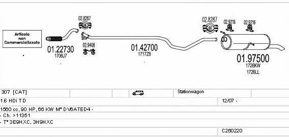 Mts C260220006119 Система выпуска отработаных газов C260220006119: Купить в Украине - Отличная цена на EXIST.UA! C260220006119 Mts Система выпуска отработаных газов