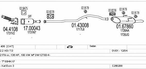 Mts C260288006196 Система випуску відпрацьованих газів C260288006196: Купити в Україні - Добра ціна на EXIST.UA!