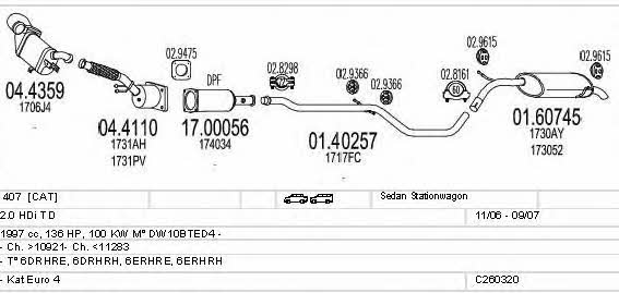 Mts C260320006231 Система випуску відпрацьованих газів C260320006231: Купити в Україні - Добра ціна на EXIST.UA!