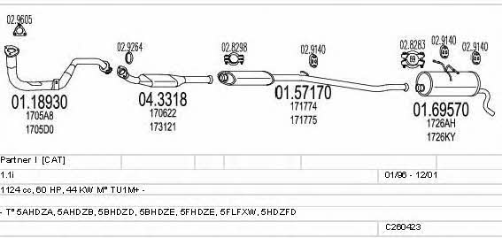 Mts C260423005556 Система випуску відпрацьованих газів C260423005556: Купити в Україні - Добра ціна на EXIST.UA!