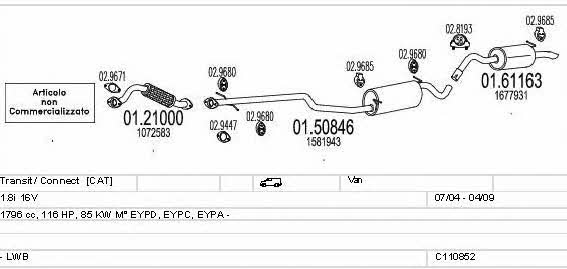 Mts C110852022009 Система випуску відпрацьованих газів C110852022009: Купити в Україні - Добра ціна на EXIST.UA! C110852022009 Mts Система випуску відпрацьованих газів