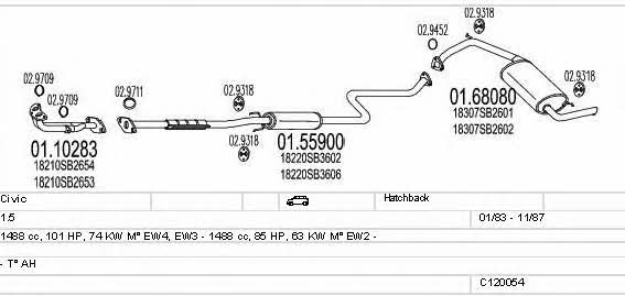 C120054002671 Mts Система випуску відпрацьованих газів