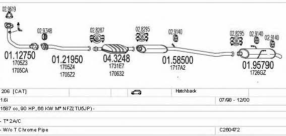 C260472009762 Mts Система выпуска отработаных газов