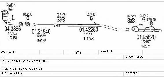 C260580006310 Mts Система випуску відпрацьованих газів