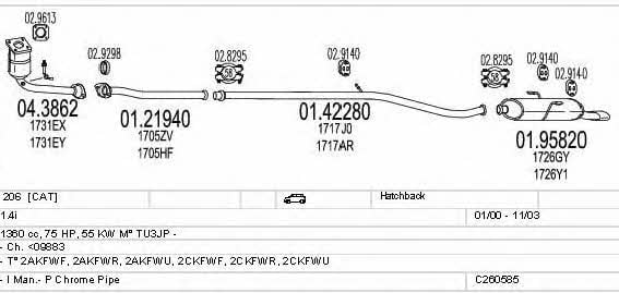 C260585006322 Mts Система випуску відпрацьованих газів