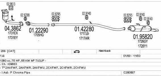 C260587006341 Mts Система выпуска отработаных газов