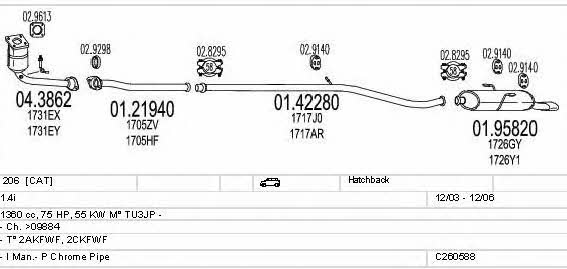 C260588004146 Mts Система випуску відпрацьованих газів