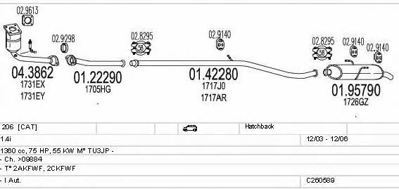 C260589004151 Mts Система випуску відпрацьованих газів