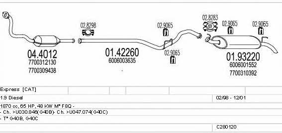 Mts C280120006661 Система выпуска отработаных газов C280120006661: Купить в Украине - Отличная цена на EXIST.UA! C280120006661 Mts Система выпуска отработаных газов