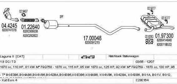 C280164006719 Mts Система випуску відпрацьованих газів