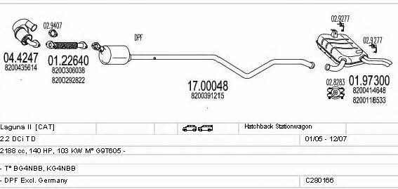 C280166006722 Mts Система випуску відпрацьованих газів