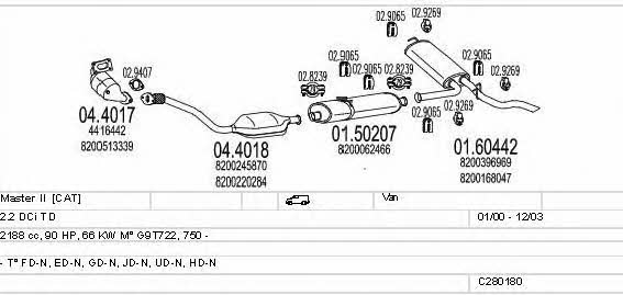 C280180006737 Mts Система випуску відпрацьованих газів