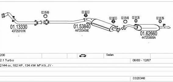 Mts C020348008452 Система випуску відпрацьованих газів C020348008452: Купити в Україні - Добра ціна на EXIST.UA!