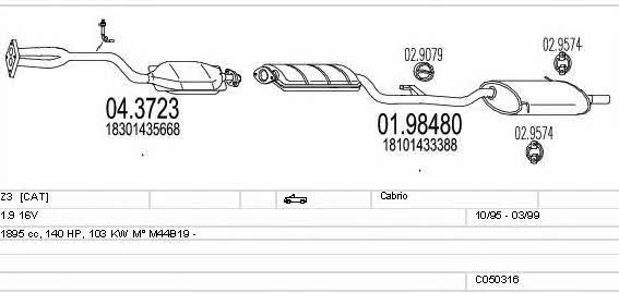 Mts C050316009634 Система випуску відпрацьованих газів C050316009634: Купити в Україні - Добра ціна на EXIST.UA!