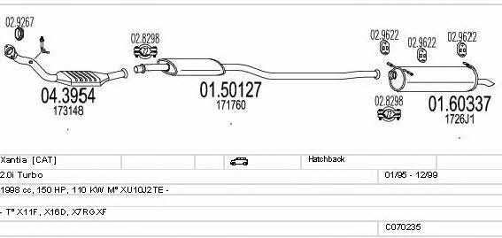 C070235001173 Mts Система выпуска отработаных газов