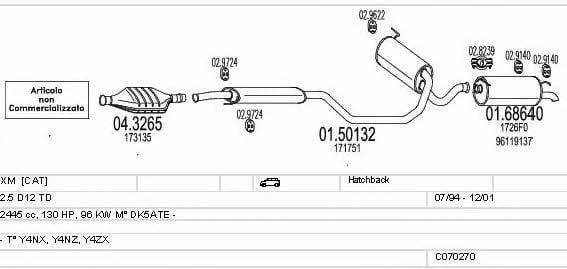 C070270001210 Mts Система выпуска отработаных газов