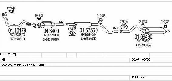 C310199006434 Mts Система выпуска отработаных газов