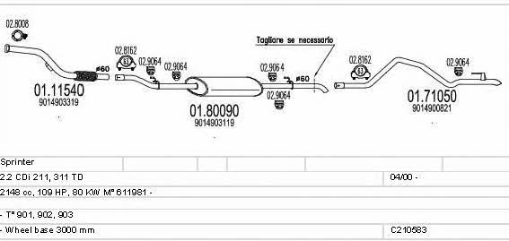 Mts C210583007198 Система випуску відпрацьованих газів C210583007198: Купити в Україні - Добра ціна на EXIST.UA! C210583007198 Mts Система випуску відпрацьованих газів