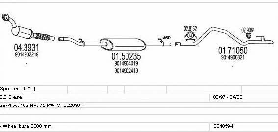Mts C210594009691 Система випуску відпрацьованих газів C210594009691: Купити в Україні - Добра ціна на EXIST.UA! C210594009691 Mts Система випуску відпрацьованих газів