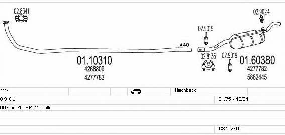 Mts C310279007322 Система випуску відпрацьованих газів C310279007322: Купити в Україні - Добра ціна на EXIST.UA!